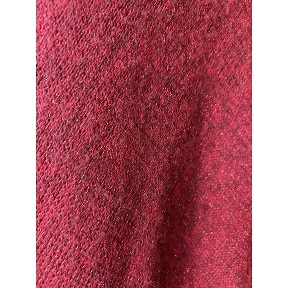 Chico’s Wild Poppy Cowl Neck Fringe Poncho Women's One Size Red Holiday Festive - Picture 4 of 9